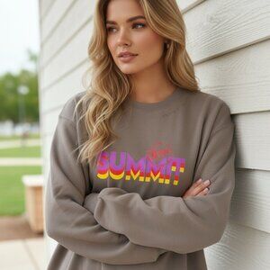 New *PUMA x LAUREN LONDON* Summit Crewneck Taupe/Brown Women Size XS